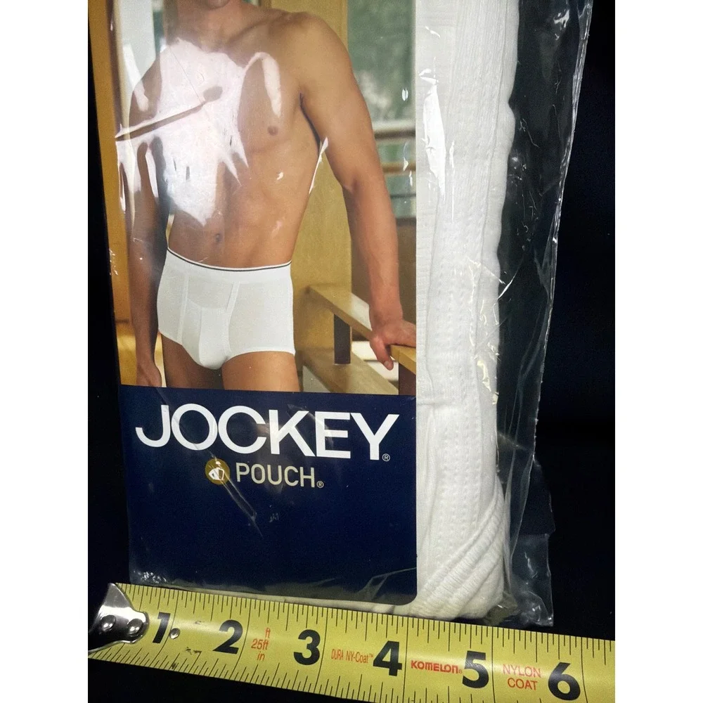 Jockey‎ Pouch Fly Front Briefs Men Size M White Cotton Spandex 3-Pack Style 1135